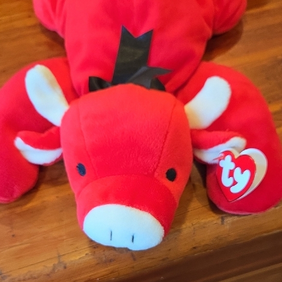 Ty Pillow Pal RED The Plush Bull With White Horns 14" Long Retired 1997 Has Tag - Picture 6 of 6